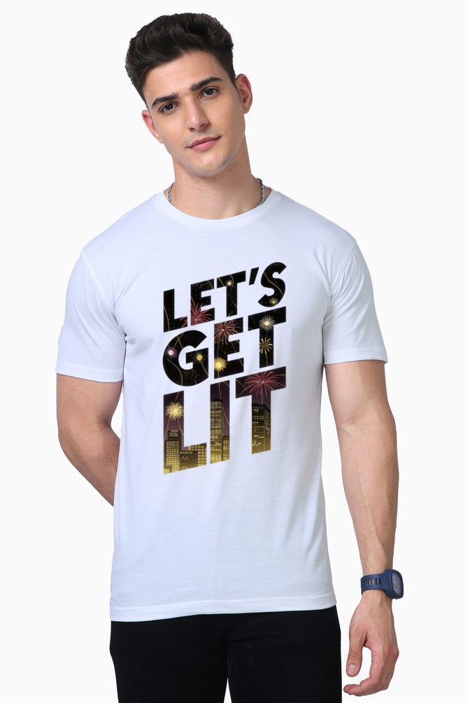 Let's Get Lit - Diwali Theme Men's Supima Cotton T-Shirt