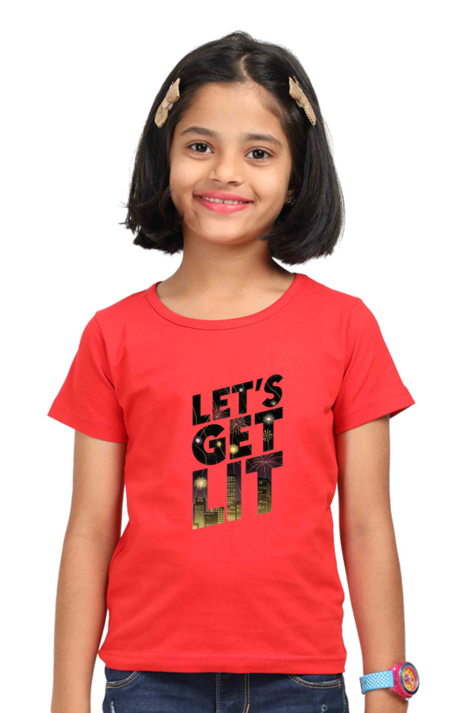 Let's Get Lit - Diwali Theme Girls T-Shirt