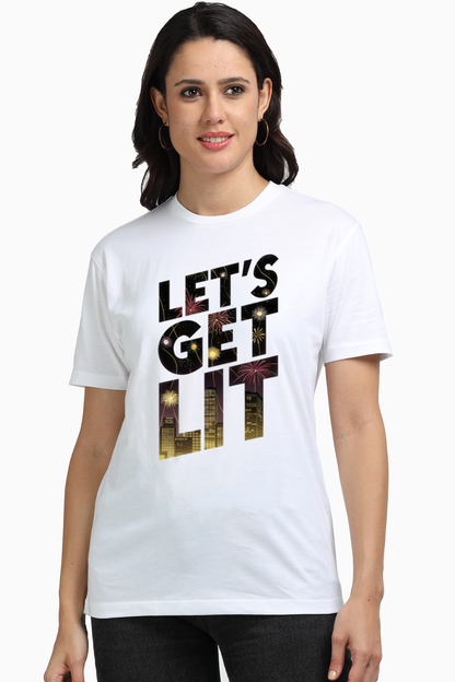 Let's Get Lit - Diwali Theme Women's Supima Cotton T-Shirt