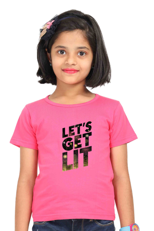 Let's Get Lit - Diwali Theme Girls T-Shirt