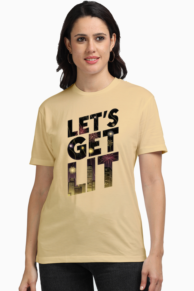 Let's Get Lit - Diwali Theme Women's Supima Cotton T-Shirt